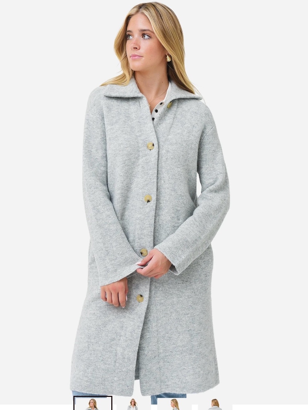 Stunning Vince Gray Textured Wool-Blend sweater Trench Coat, perfect for fall